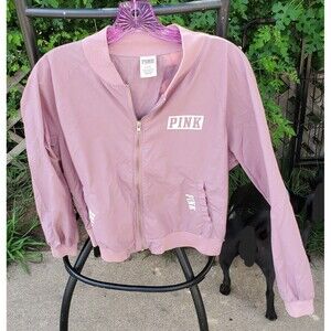 Victoria's Secret Pink Women’s Rose Pink Bomber Anorak Jacket Size M